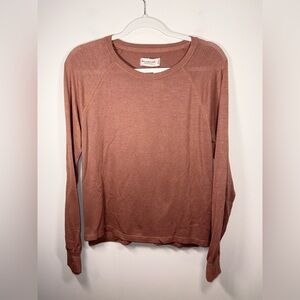 Abercrombie & Fitch Women Brown Knit Long Sleeve Crew Neck Top size Small